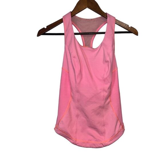 lululemon athletica Tops - Lululemon Coral Pink Fitted Athletic Tank Top
